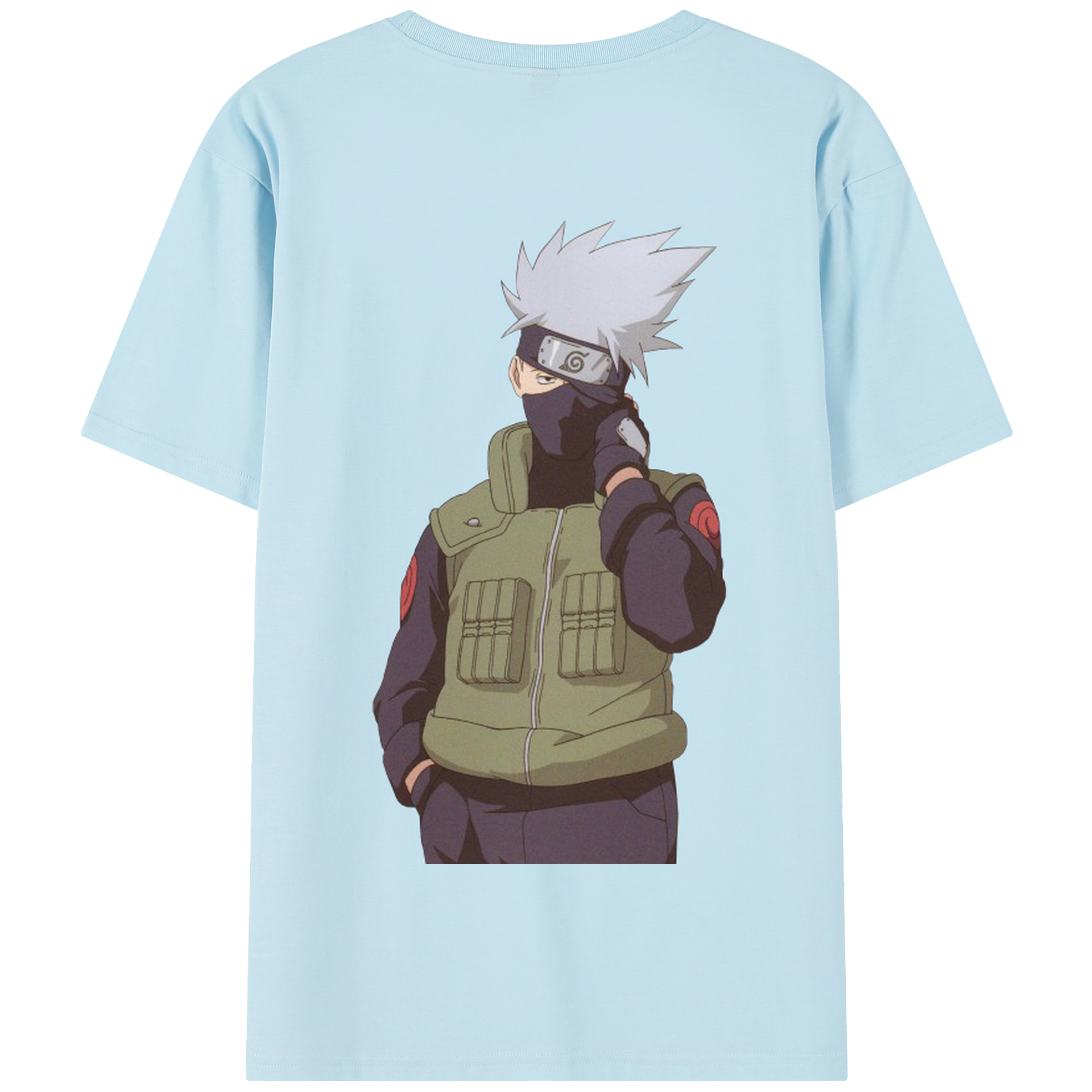 （画像用） NARUTO -ナルト- はたけ カカシ Hatake Kakashi 綿100％半袖Tシャツ（背面プリント）